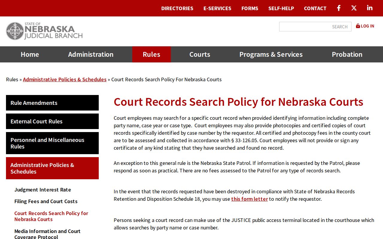 Cass County case lookup and court-record copy policy reference