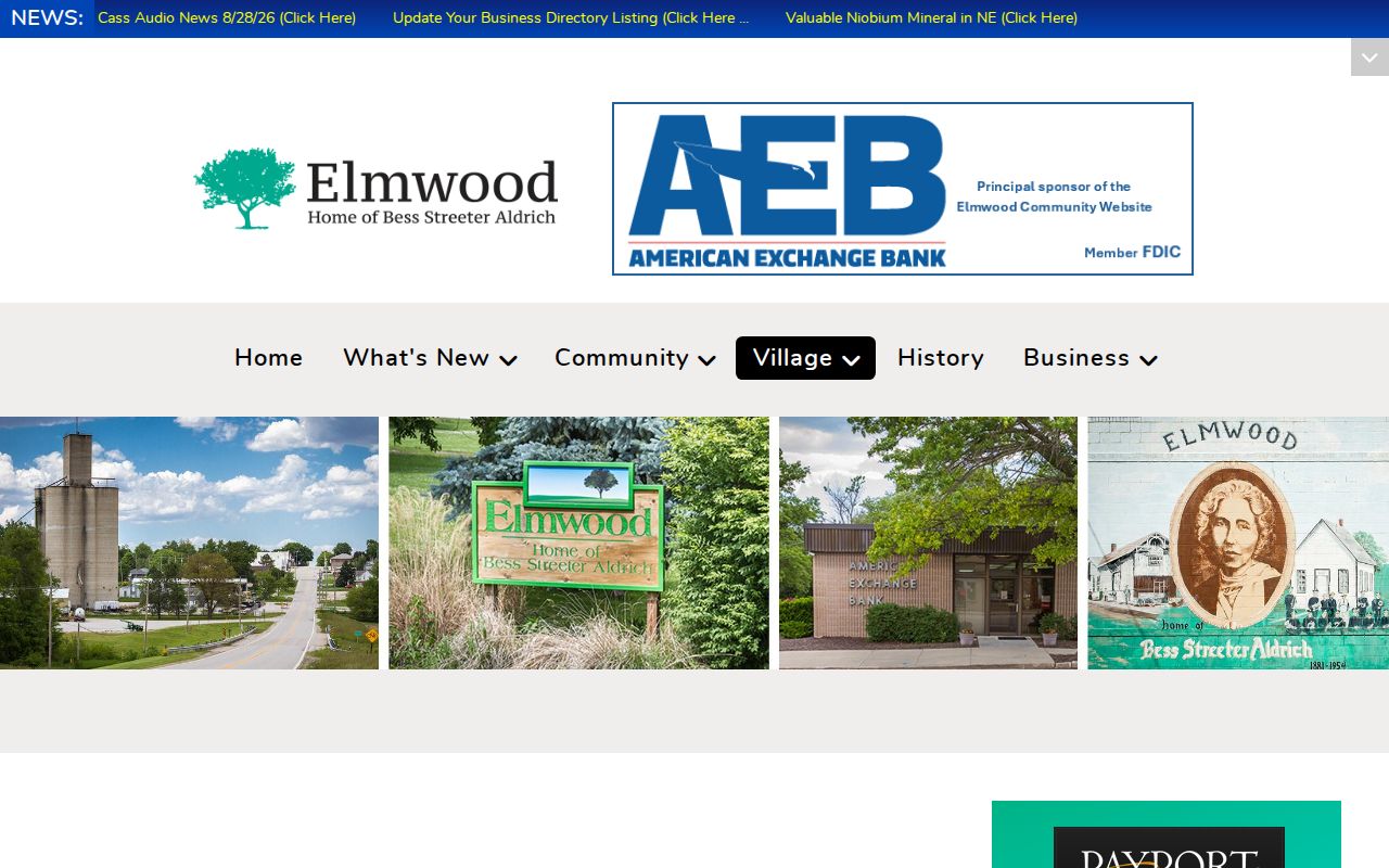 Elmwood court docket source showing Elmwood Village Office contact and hours