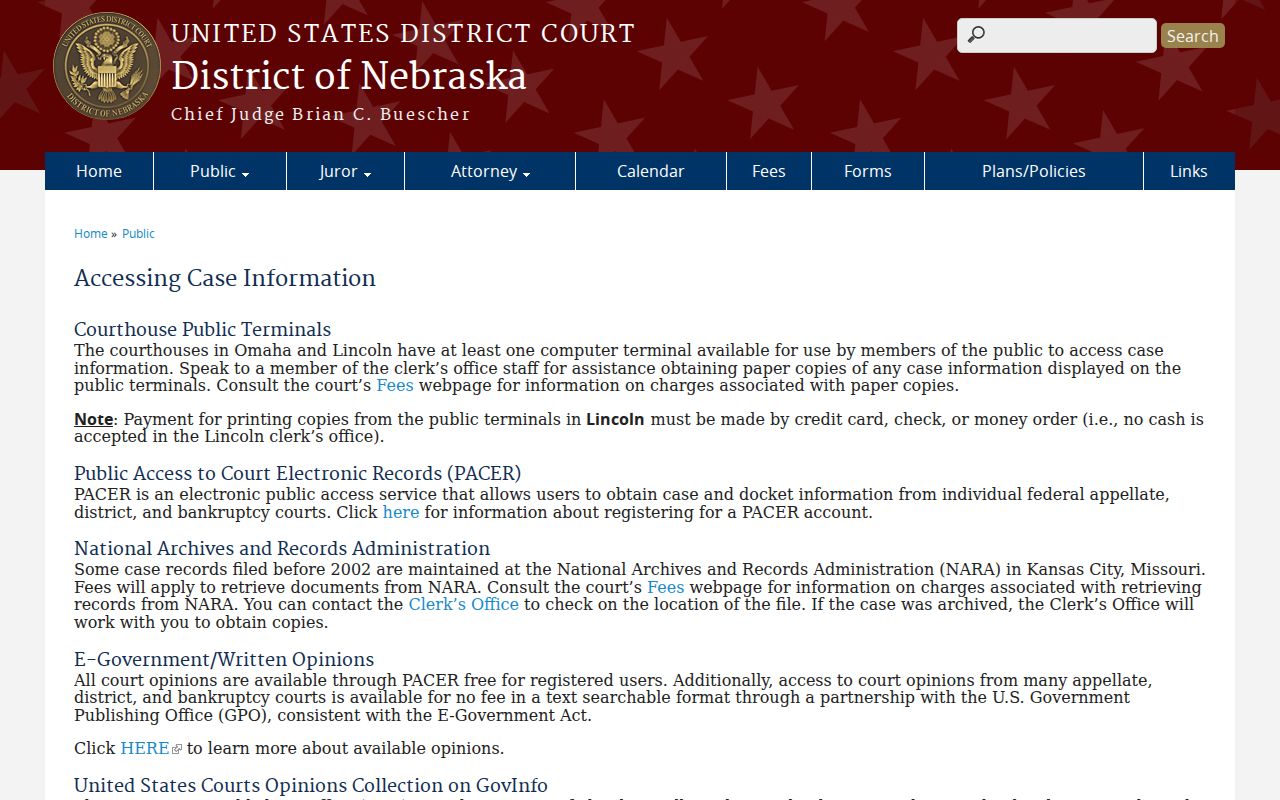 Elmwood court docket source showing separate federal case information access