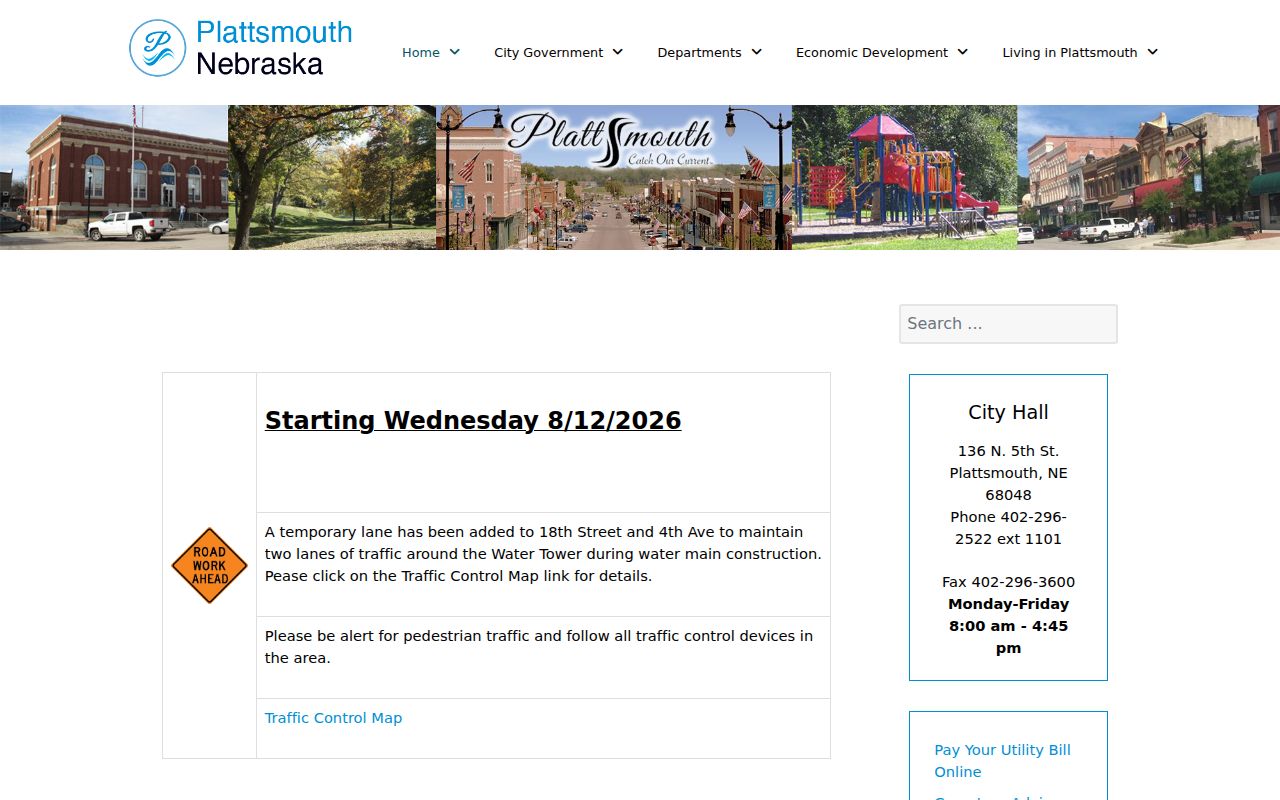 Plattsmouth court docket source showing Plattsmouth city civic setting