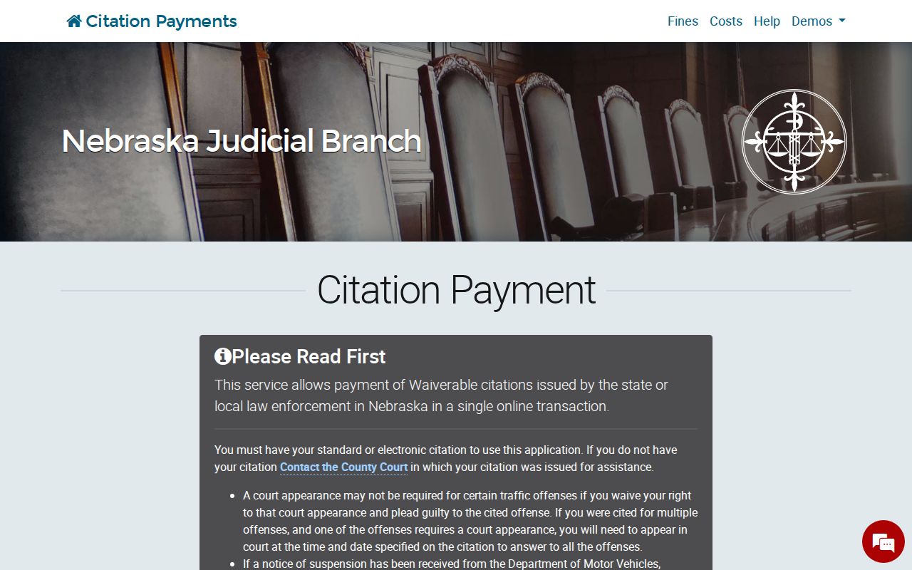Cass County traffic ticket waiverable citation payment landing page