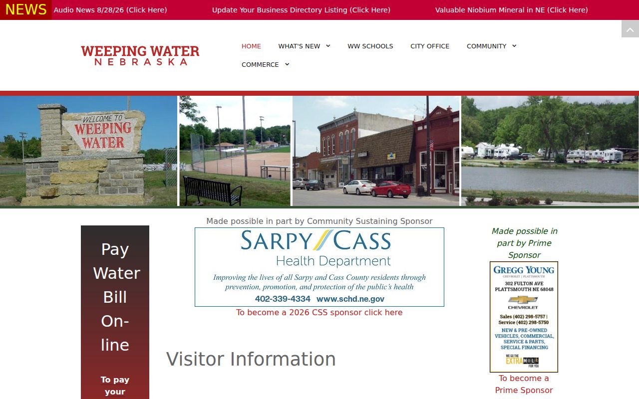 Weeping Water court docket source showing city office contact information